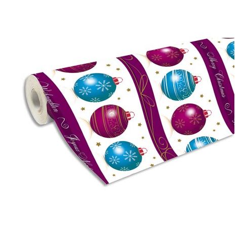 Rouleau De Papier Cadeau 80g 50x07m Boules De Noël